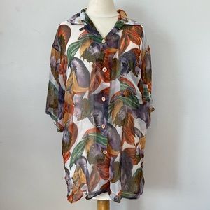 Ashleigh Morgan Sheer Button Down Shirt